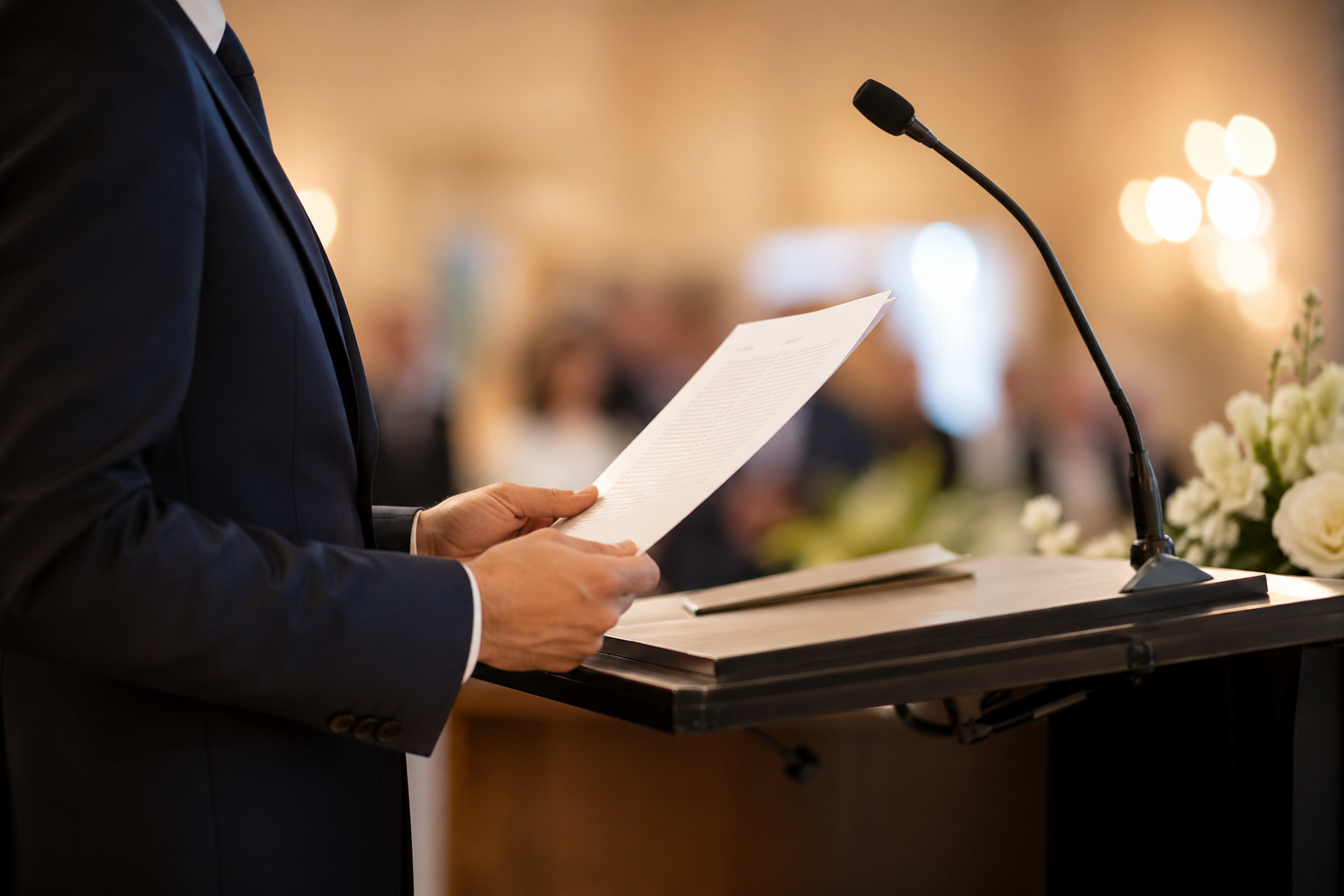 Fertige Rede als symbolisches Ergebnis nach dem Schreibprozess